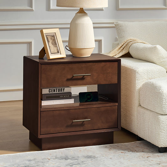 Yoel Hidden Drawer Nightstand with Built-in Outlets