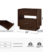Yoel Hidden Drawer Nightstand with Built-in Outlets(Optional Types)