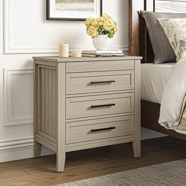 Simona 3-Drawer Nightstand with Built-In Power Outlet