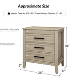 Simona 3-Drawer Nightstand with Built-In Power Outlet