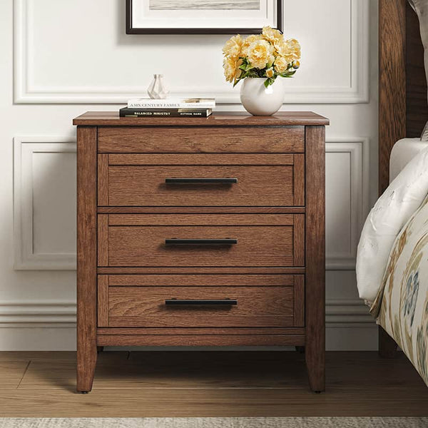 Simona 3-Drawer Nightstand with Built-In Power Outlet