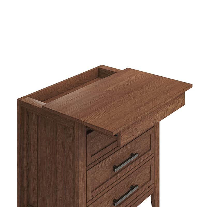 Simona 3-Drawer Nightstand with Built-In Power Outlet