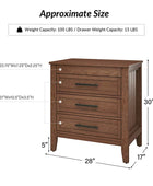 Simona 3-Drawer Nightstand with Built-In Power Outlet