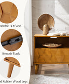 Rosalba Open Shelf Nightstand with Cable Management & Hidden Drawer(Optional Types)