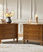 Transitional Wood Nightstand with Drawers and Power Outlet(Optional Types)