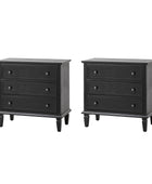 Transitional Wood Nightstand with Drawers and Power Outlet(Optional Types)