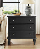 Transitional Wood Nightstand with Drawers and Power Outlet(Optional Types)