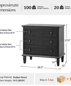 Transitional Wood Nightstand with Drawers and Power Outlet