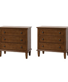 Transitional Wood Nightstand with Drawers and Power Outlet(Optional Types)