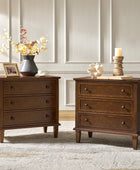 Transitional Wood Nightstand with Drawers and Power Outlet(Optional Types)