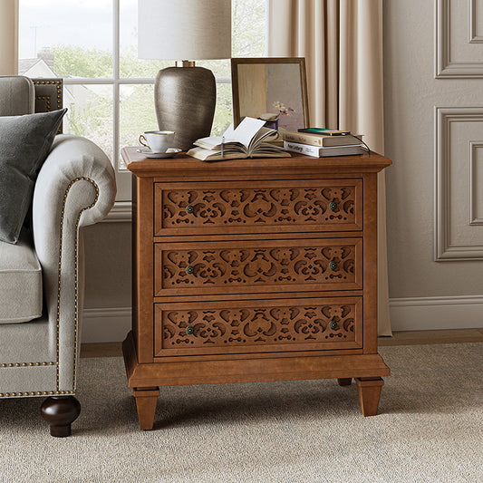 Colombo 3-Drawer Nightstand with Built-In Outlets