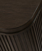 Modern Solid Wood Fluted Nightstand with USB & Oak Texture