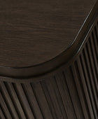 Modern Solid Wood Fluted Nightstand with USB & Oak Texture