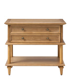 Multi-Functional Traditional Wood Nightstand with Open Shelf