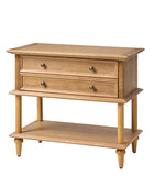 Multi-Functional Traditional Wood Nightstand with Open Shelf