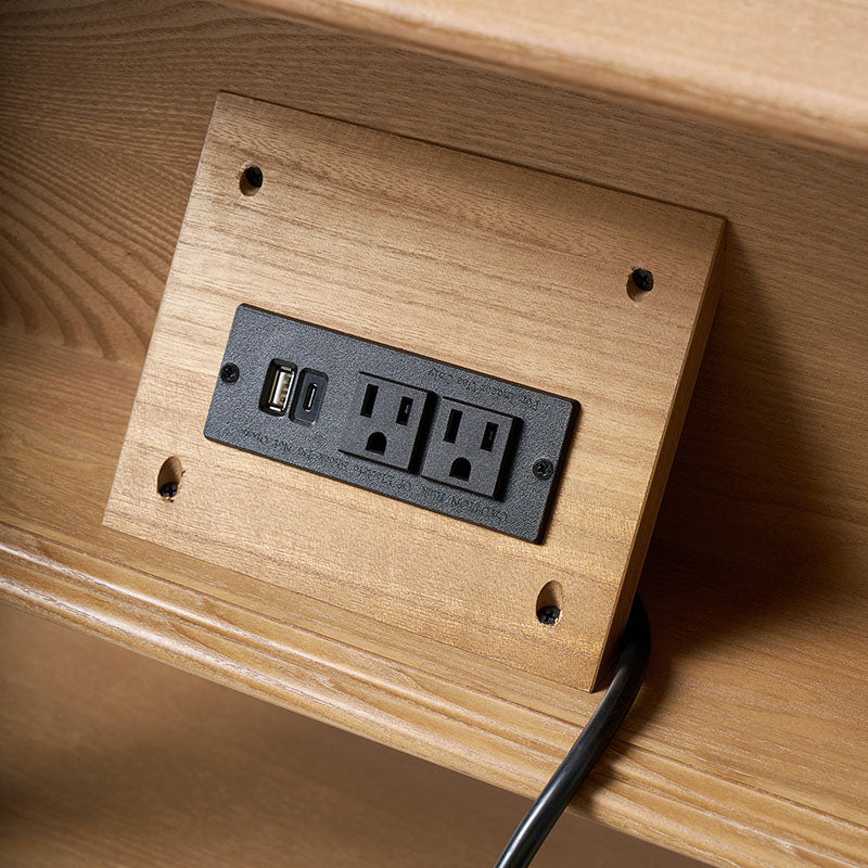 Multi-Functional Traditional Wood Nightstand with Open Shelf