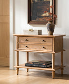 Multi-Functional Traditional Wood Nightstand with Open Shelf