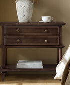 Multi-Functional Traditional Wood Nightstand with Open Shelf