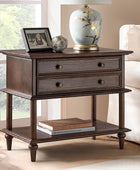 Multi-Functional Traditional Wood Nightstand with Open Shelf