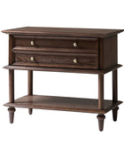Multi-Functional Traditional Wood Nightstand with Open Shelf