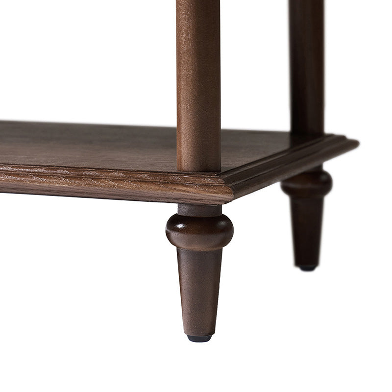 Multi-Functional Traditional Wood Nightstand with Open Shelf