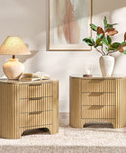 Arcua Fluted Marble Top Nightstand