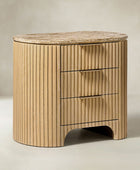 Arcua Fluted Marble Top Nightstand