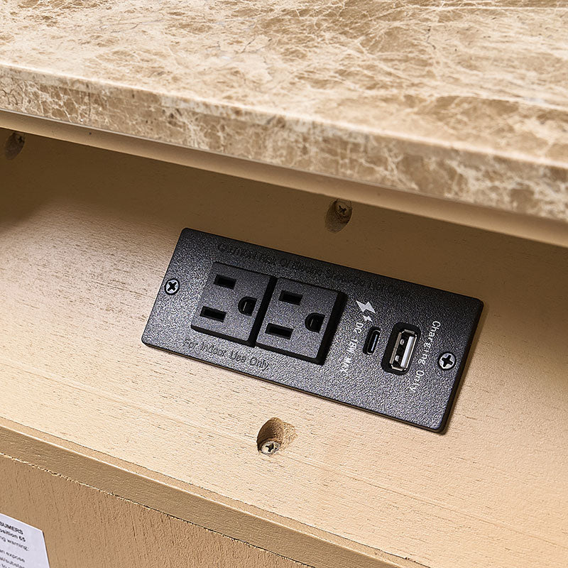 Arcua Fluted Marble Top Nightstand