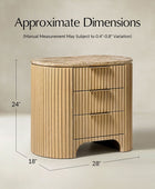 Arcua Fluted Marble Top Nightstand