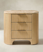 Arcua Fluted Marble Top Nightstand