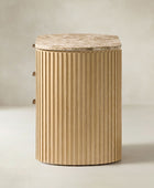 Arcua Fluted Marble Top Nightstand
