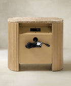 Arcua Fluted Marble Top Nightstand