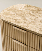 Arcua Fluted Marble Top Nightstand