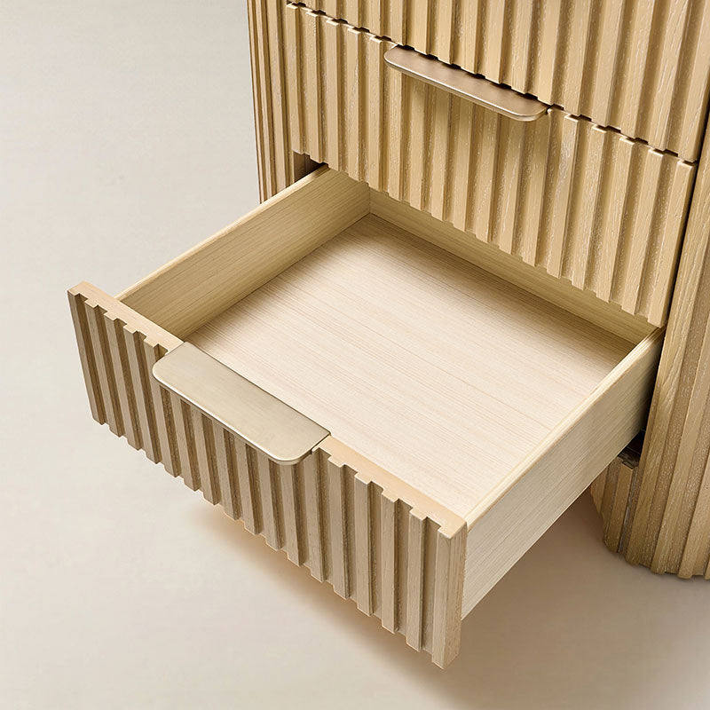 Arcua Fluted Marble Top Nightstand