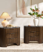 Arcua Fluted Marble Top Nightstand