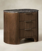 Arcua Fluted Marble Top Nightstand