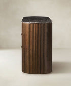 Arcua Fluted Marble Top Nightstand