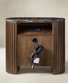 Arcua Fluted Marble Top Nightstand