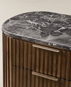 Arcua Fluted Marble Top Nightstand