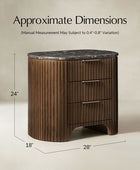 Arcua Fluted Marble Top Nightstand