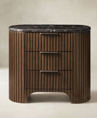 Arcua Fluted Marble Top Nightstand
