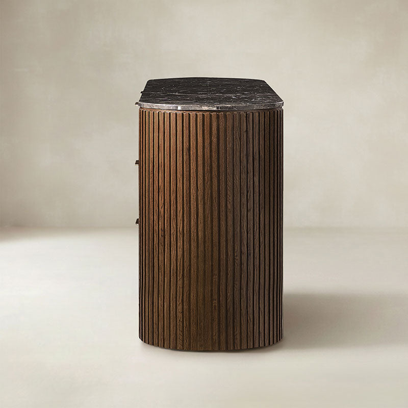 Arcua Fluted Marble Top Nightstand