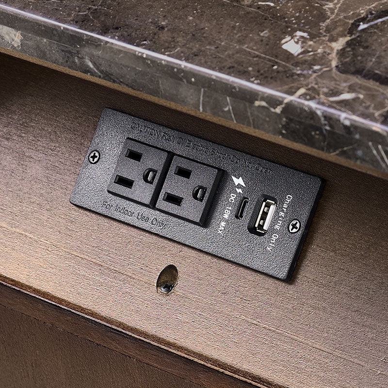 Arcua Fluted Marble Top Nightstand