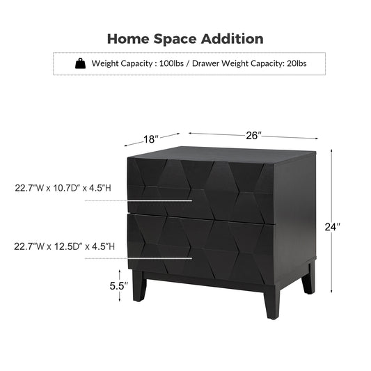 Kamu 2 - Drawer End Table Chest with Built-in Outlets(Optional Types)