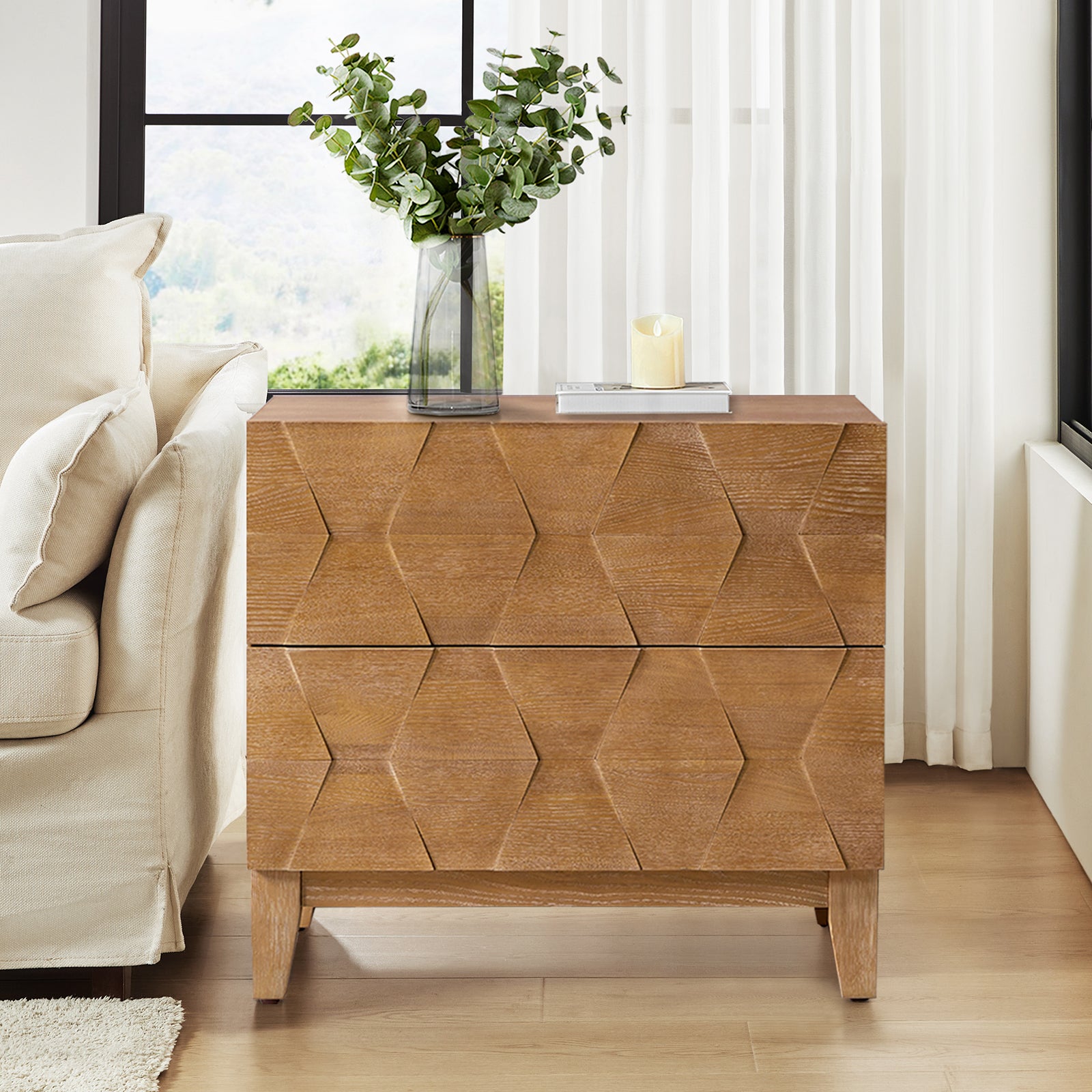 Kamu 2 - Drawer End Table with Built-in Outlets(Optional Types)