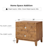 Kamu 2 - Drawer Nightstand Chest with Built-in Outlets(Optional Types)