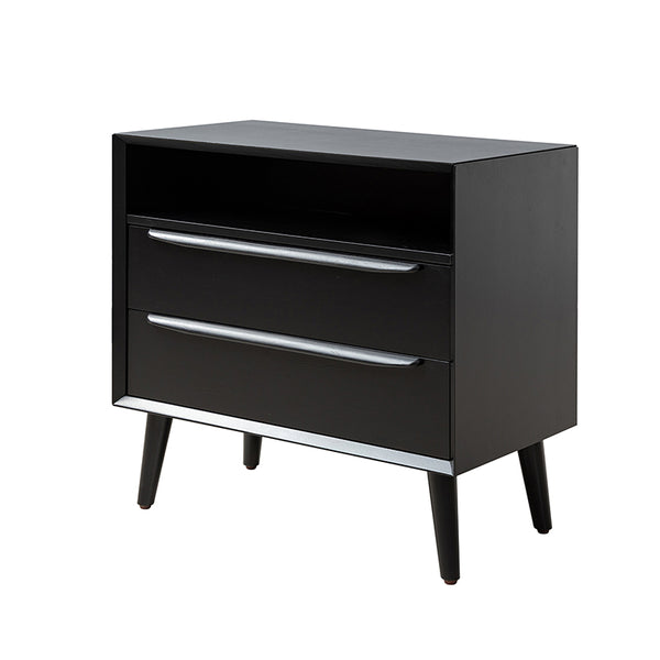 Lilian 2 - Drawer Mid Century End Table with Built-in Outlets(Optional Types)