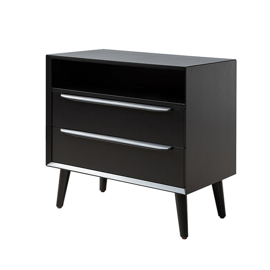 Lilian 2 - Drawer Mid Century End Table with Built-in Outlets(Optional Types)