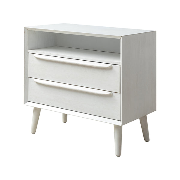 Lilian 2 - Drawer Mid Century End Table with Built-in Outlets(Optional Types)