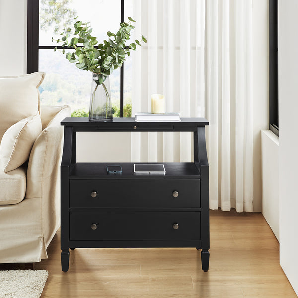 Grace 2 - Drawer End Table Chest with Built-in Outlets